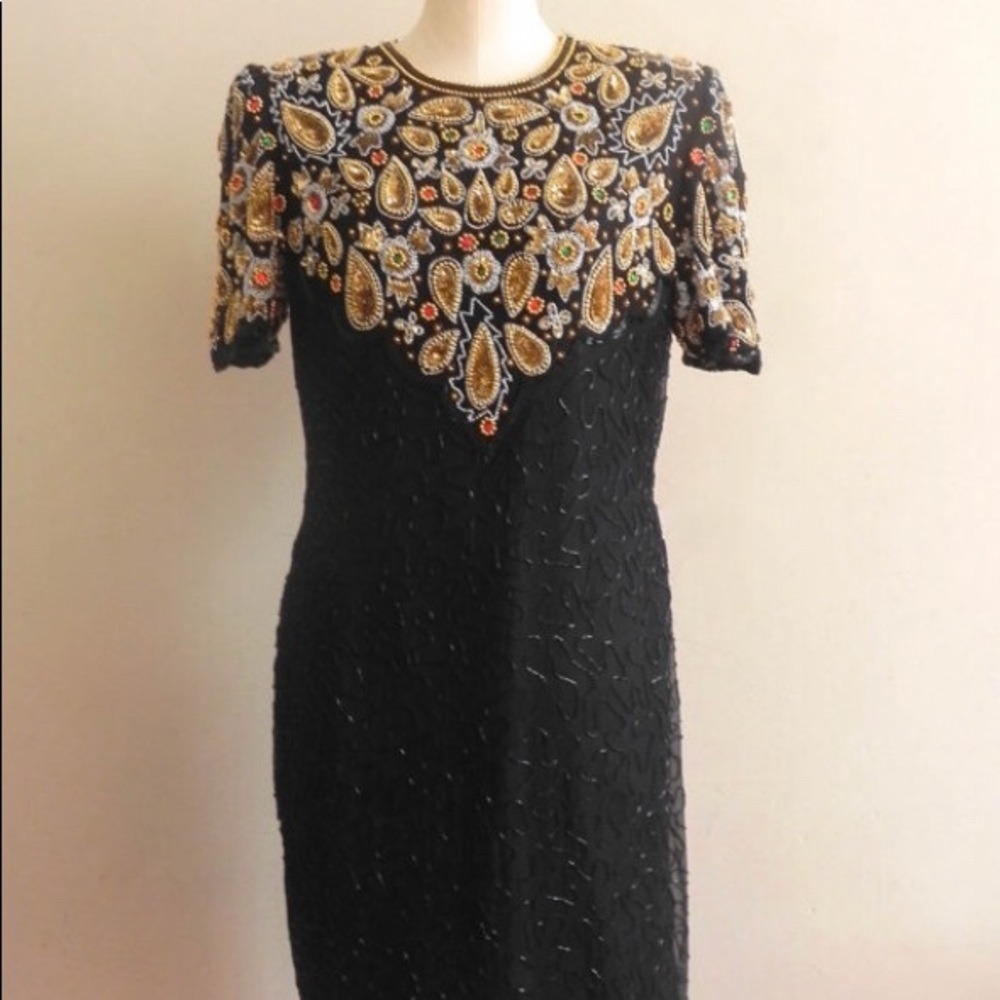 Vintage Dress Black Tie Vintage Dress Sequined